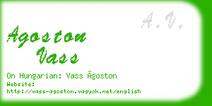 agoston vass business card